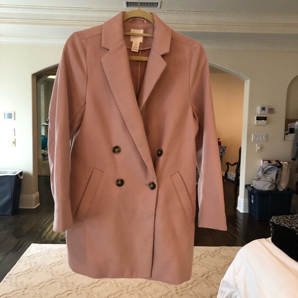 H&M Jackets & Blazers - h&m // pink felt coat
